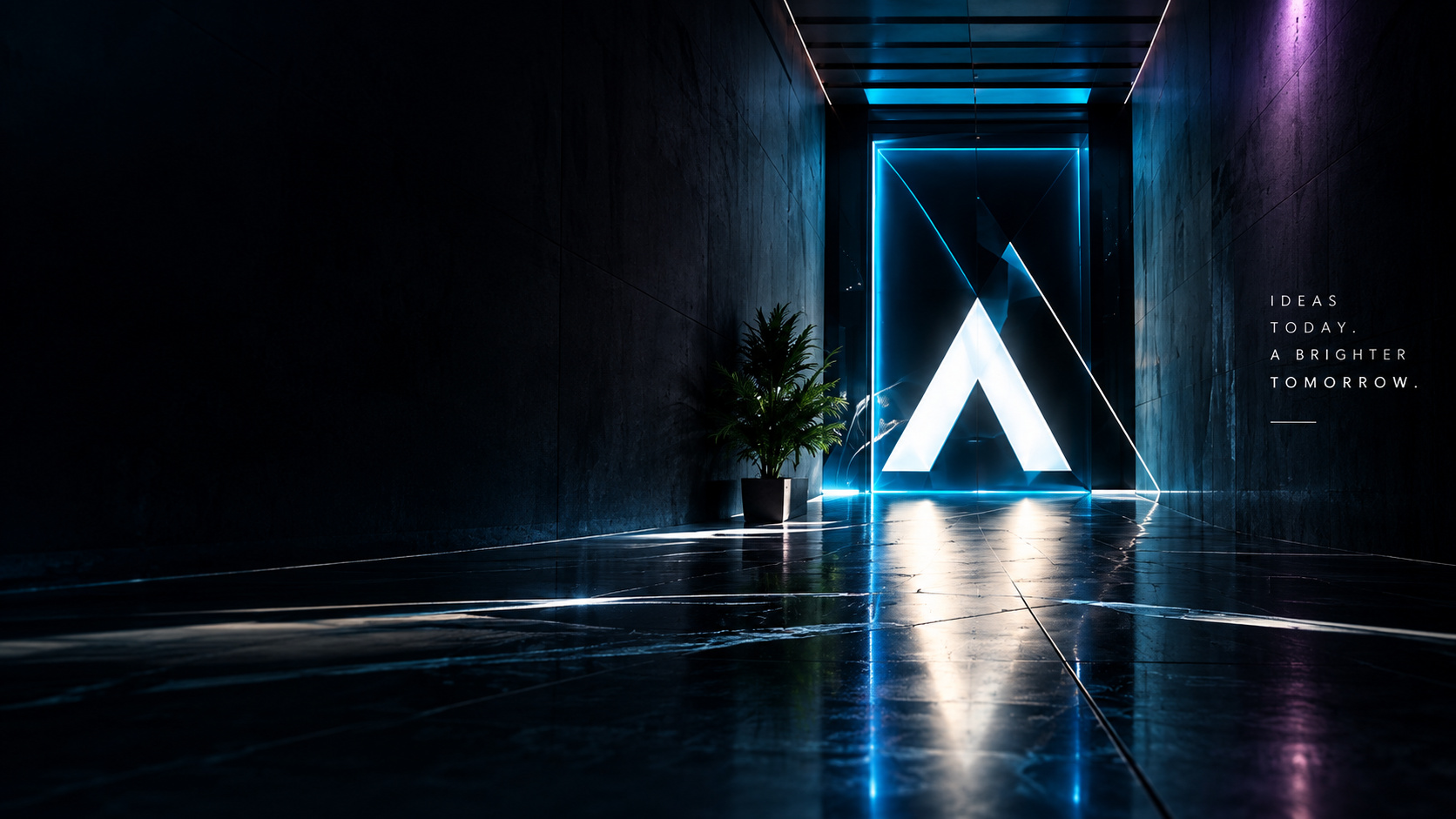 Aqua hallway background